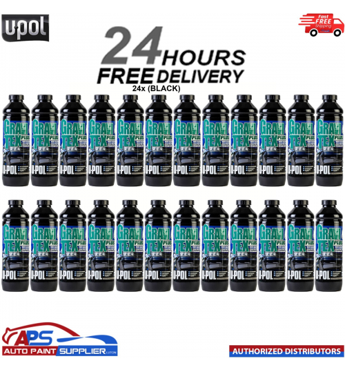 24X U-POL GRAVITEX PLUS HS STONE CHIP COATING PROTECTER 1L BLACK